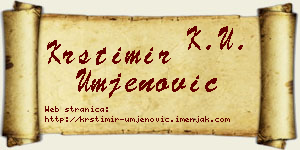 Krstimir Umjenović vizit kartica
